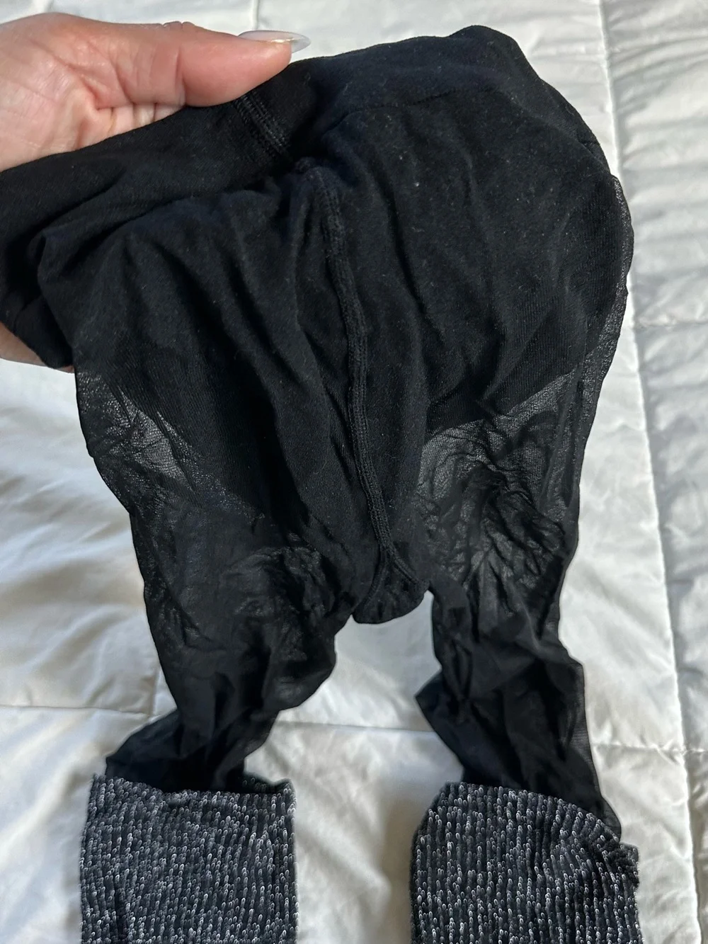 NORDSTROM Black Sparkle Leg Warmers Tights Size-S/M